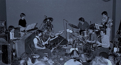The band Regular Music performing at the Latchmere Theatre in 1983